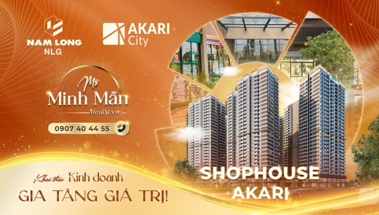 MUA BÁN CĂN HỘ AKARI NAM LONG, VÕ VĂN KIỆT QUẬN BÌNH T N, NHẬN NHÀ MỚI Ở  VÀ CHO THUÊ NGAY. LH: 0907404455